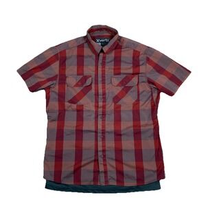 Vertx Guardian Tactical Shirt Men's Large Red Plaid Snap Buttons Weaponguard